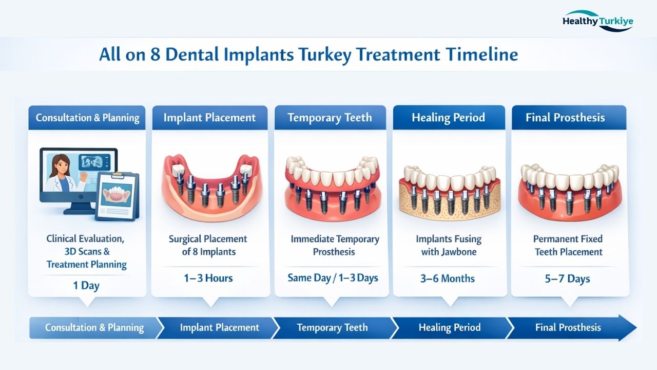 All on 8 Dental Implants Procedure Turkey