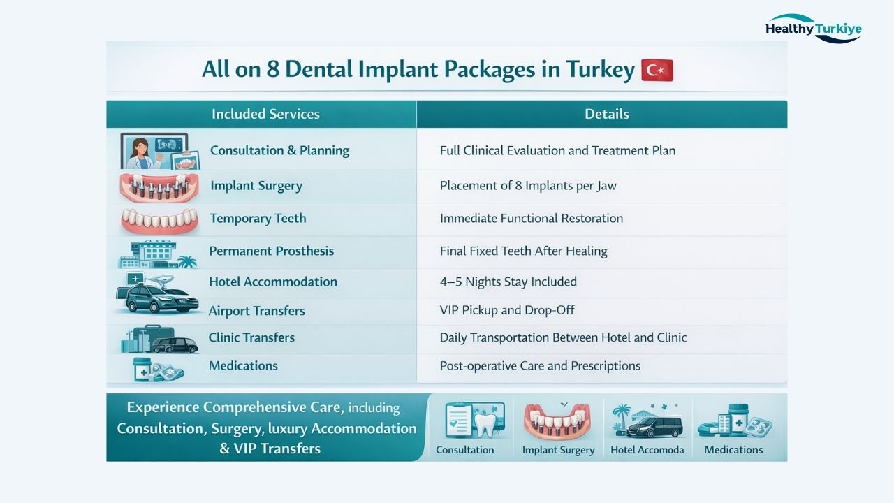 All on 8 Dental Implant Packages in Turkey