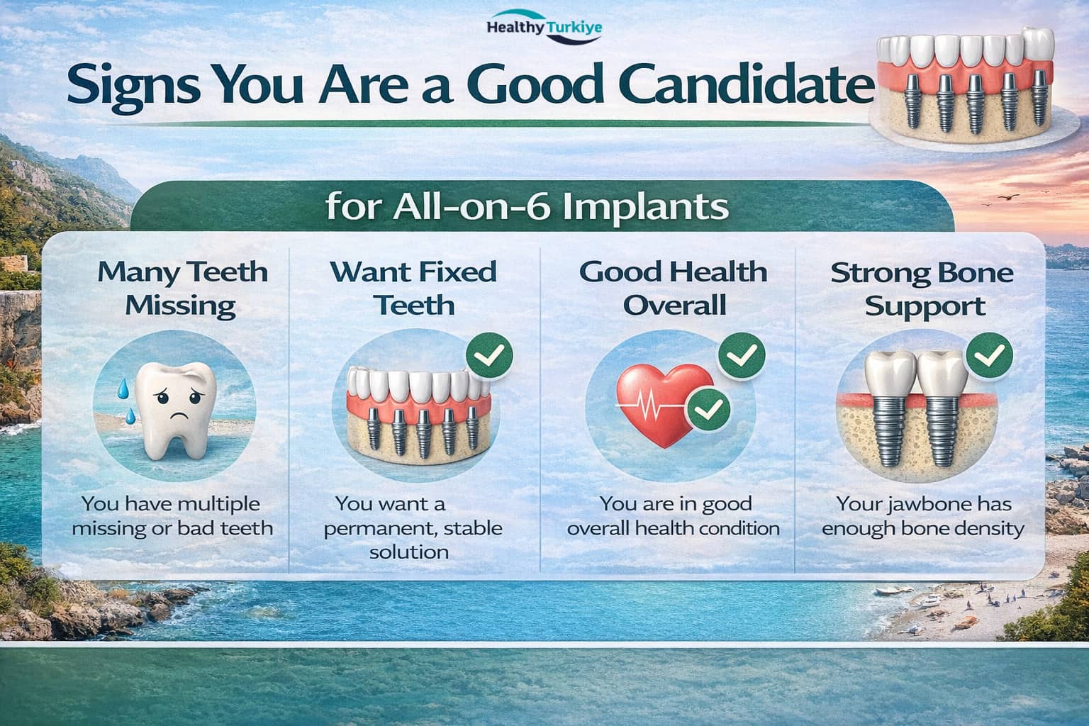 Who Is a Good Candidate for All on 6 Dental Implants in Turkey?