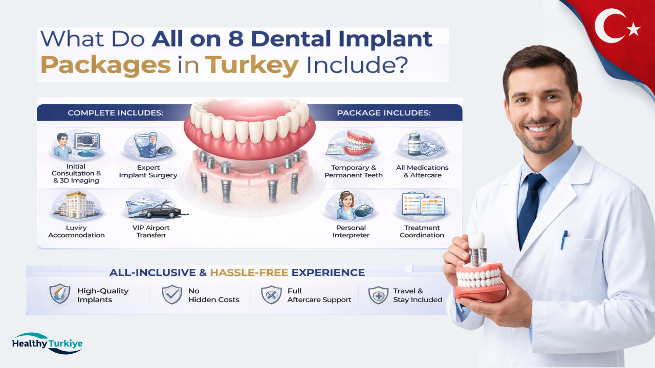 What Do All on 8 Dental Implant Packages in Turkey Include?